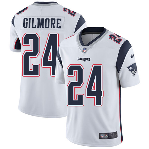 Nike Patriots #24 Stephon Gilmore White Men's Stitched NFL Vapor Untouchable Limited Jersey - Click Image to Close